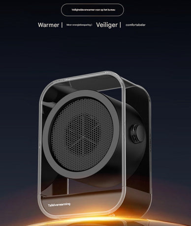 Electric Heater - Portable Electric Heater - Table Heater - Small Household Heater - Portable Fast Heating Electric Heater for the Office - 2 Temperature Settings - Black