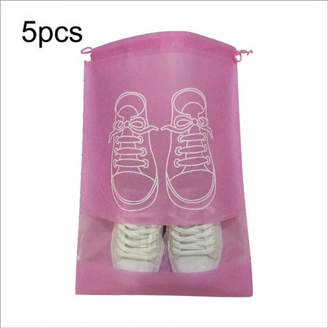 Shoe Bags - Pack of 5 - Shoe Bag - Travel and Storage Bag - Water-Repellent - Travel Organizer - Pink (43.5*32cm)