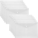 12 folders - plastic folders - transparent A4 format - waterproof - polyethylene - snap closure - ideal for office and school supplies