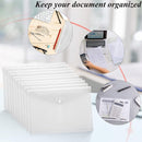 12 folders - plastic folders - transparent A4 format - waterproof - polyethylene - snap closure - ideal for office and school supplies