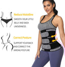 Women Sweat Reducer Training Belt - Sweatband - Waist Trainer - Slimming Belly Band - 3-Row Closure & Breathable Material - Extended Sizes (S to 6XL) - Red, L