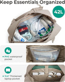 Tennis Bag - Tennis Backpack - 42L with Shoe Compartment - Sports Bag - Waterproof Racket Bag - Protective Racket Compartment - Portable as a Shoulder Bag - Camel