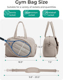Tennis Bag - Tennis Backpack - 42L with Shoe Compartment - Sports Bag - Waterproof Racket Bag - Protective Racket Compartment - Portable as a Shoulder Bag - Camel