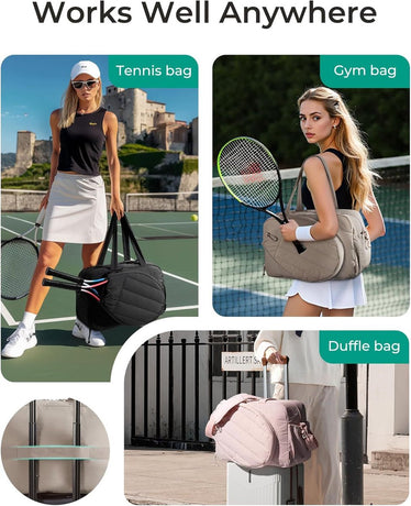 Tennis Bag - Tennis Backpack - 42L with Shoe Compartment - Sports Bag - Waterproof Racket Bag - Protective Racket Compartment - Portable as a Shoulder Bag - Camel