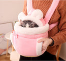Cat Bed - Backpack for Pet Travel - Can be used as a cat basket indoors - Side pockets to keep your hands warm - Wide shoulder straps - Best choice for traveling with small pets (Pink, Size L: 33*25*27)
