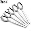 5-piece stainless steel cutlery set - fork and spoon - soup, salad and noodle spoons and forks