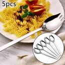 5-piece stainless steel cutlery set - fork and spoon - soup, salad and noodle spoons and forks