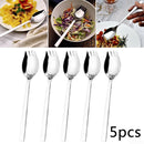 5-piece stainless steel cutlery set - fork and spoon - soup, salad and noodle spoons and forks