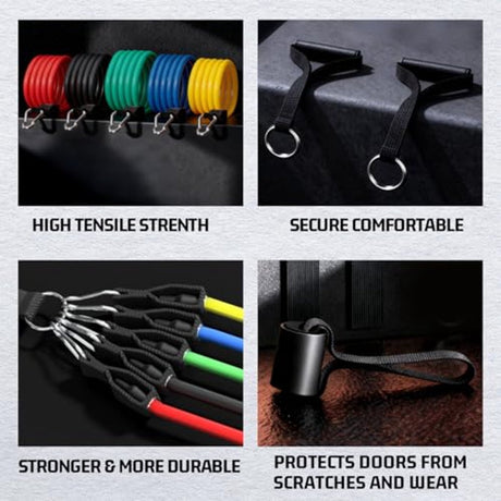 Resistance Bands - Exercise Bands - Training Bands - Resistance Bands with Handles for Men and Women - Exercise Bands for Fitness and Strength Training at Home