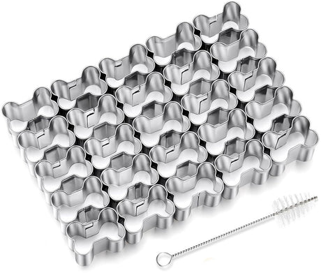 Bone Cookie Cutters - Stainless Steel Baking Cup Set - Kitchen & Baking Tools - With Cleaning Brush - Enjoy cooking with your kids.