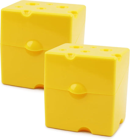 2-Pack Cheese Storage Boxes with Lids - For Sliced & Grated Cheese in the Fridge - Dishwasher Safe