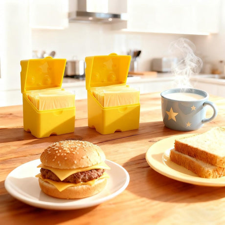 2-Pack Cheese Storage Boxes with Lids - For Sliced & Grated Cheese in the Fridge - Dishwasher Safe