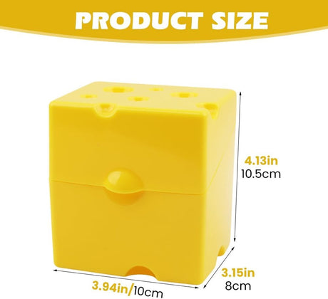 2-Pack Cheese Storage Boxes with Lids - For Sliced & Grated Cheese in the Fridge - Dishwasher Safe