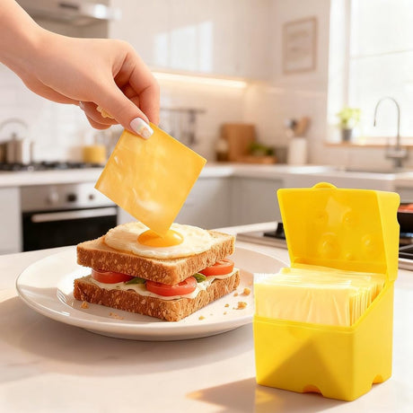 2-Pack Cheese Storage Boxes with Lids - For Sliced & Grated Cheese in the Fridge - Dishwasher Safe