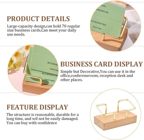 Business Card Holder - Wooden Display Rack - Desk Business Card Holder - Wooden Business Card Holder - Suitable for offices, homes, exhibition stands, receptions, events, meeting rooms and as a promotional gift.（B）