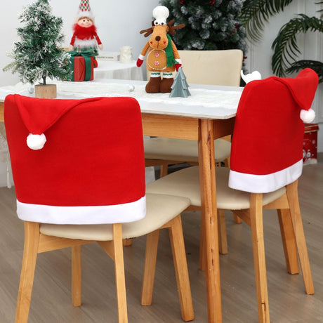 Chair Covers - 4 pieces - Christmas chair covers - Red chair covers - Christmas chair covers - Christmas decorations