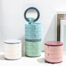 Jewelry Box - Foldable Storage Box - Rotating Jewelry Box with Multiple Layers - Elegant Storage Box for Earrings - Dust-free and Compact - Suitable for Earrings and Jewelry (Vegetable)