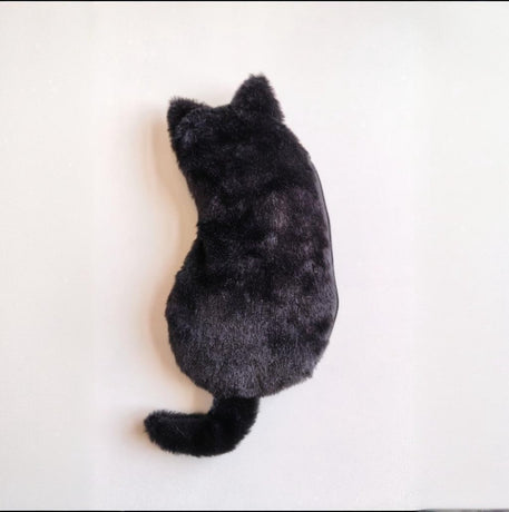 Student Storage Box - Pencil Case - Makeup Bag - Cute Cat-Shaped Storage Bag - Creative Cat-Shaped Storage Bag - Lightweight and Portable - Suitable for School, Office and Travel（Black）