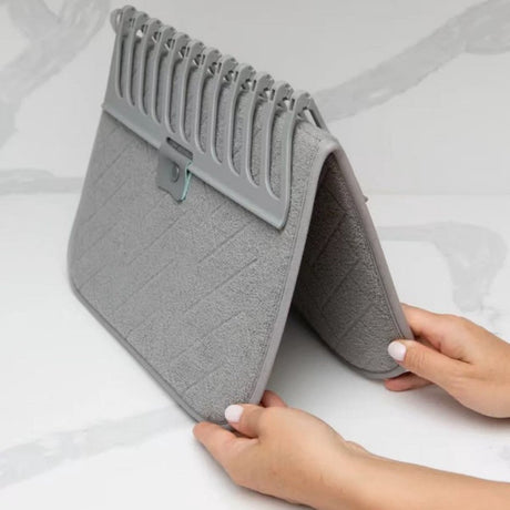 Folding Coasters - Kitchen Placemats - Draining Mats - Storage Racks - Suitable for Kitchens (Grey)