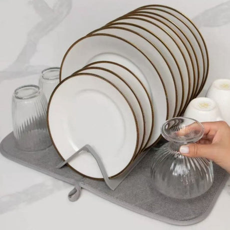 Folding Coasters - Kitchen Placemats - Draining Mats - Storage Racks - Suitable for Kitchens (Grey)