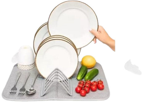 Folding Coasters - Kitchen Placemats - Draining Mats - Storage Racks - Suitable for Kitchens (Grey)
