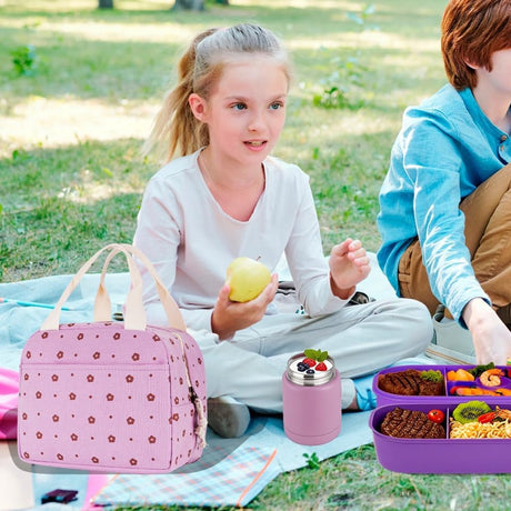 Cooler Bags - Lunch Bag - Handle Strap - Cooler Bag - Lunch Bag - Insulated Cooler Bag - Picnic Bag - 25.5*21*17cm - Suitable for work, office, travel and picnics（Purple）