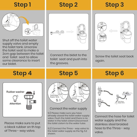 bidet - Toilet bidet | With 2 spray heads - Self-cleaning bidet spray - Adjustable water pressure - Toilet bidet attachment - Comes with a bidet installation video