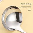 Spoons - 2-Piece Set - Stainless Steel Soup Spoon with Bamboo Handle - Long Handle Soup Spoon - Soup Spoon - Strainer - Strainer Set - Durable and Comfortable Kitchen Utensils