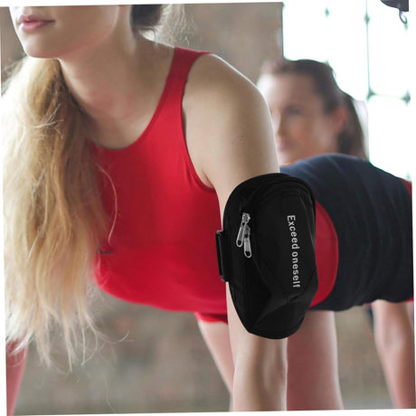 Sports Bag - Running Armband - Phone Holder for Running - Reflective Sports Accessories - With Adjustable Shoulder Strap - Suitable for Running, Camping and Hiking (Black)
