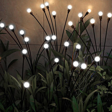 Outdoor Lighting - Solar Garden Lighting - Mood Lamp - LED Solar Garden Lamp - Firefly Shaped - 6 Pots x 2 - Waterproof for Outdoor Use - Suitable for Decorating Patio Paths - White Light