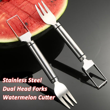 Watermelon Fork - Multifunctional Watermelon Slicer - Fruit Cutter - Portable Tool 2-Piece Set