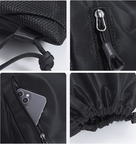 One-Piece Backpack - Drawstring Backpack - Large Capacity - Lightweight - Separate Wet and Dry Compartments, Sports Backpack - Suitable for Travel and Fitness - Black