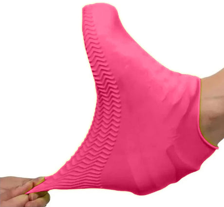 Overshoes - 1 Pair - Waterproof Silicone Overshoes - Reusable, Non-slip, Suitable for Outdoor Activities (Pink - Size L)
