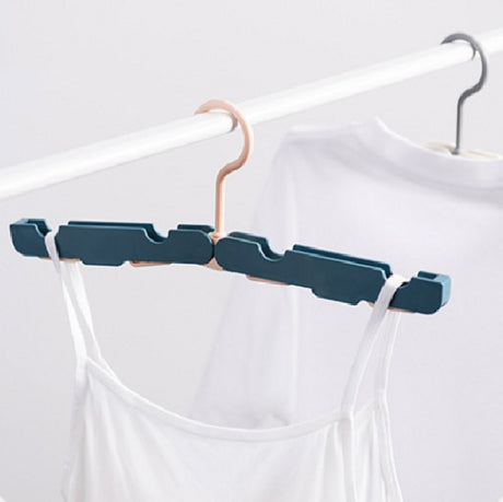 Folding Clothes Rack (Two-Piece Pack) - Hanging Clothes Rack - Portable Folding Hanger with Hook - Ideal for Travel, Campers, Travelers and Small Spaces - Dark Green