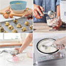 Three-Piece Ice Cream Scoop Set - Cookie Scoop Set - Stainless Steel Ice Cream Scoop with Trigger Mechanism - Large/Medium/Small Cookie Scoops - Baking Cookie Scoop Set