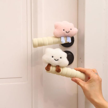 Protective Cover - Set of Two - Cute Cloud-Shaped Door Handle Gloves - Decorative Door Handle Protector Cover - Door Accessories (Blue)