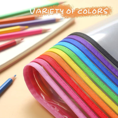 Erasable and Writable Folders - Pack of 30 | Includes 30 water-based whiteboard markers and 3 iron rings - Transparent plastic folders/protective covers - Drawing and tracing bags - Erasable and writable - Random colors