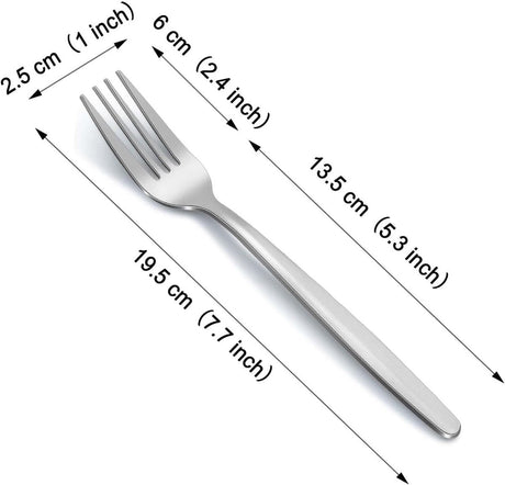 Cutlery Forks - 6 pieces - Stainless steel cutlery forks - Cutlery set - Suitable for Western dishes, desserts and coffee.