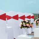 Chair Covers - Pack of 5 - Christmas Chair Covers - Party Chair Covers - Premium Elastic Chair Cover Straps - Buckle Slider - Universal Elastic Chair Straps - Wedding - Ceremony - Banquet Decoration - Red