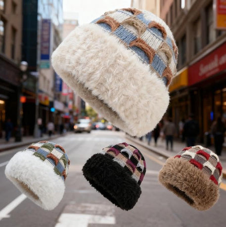Winter Warm Knitted Hat - With Fleece Lining - Unisex - Suitable for Cold Weather（Beige）
