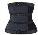 Women Sweat Reducer Training Belt - Sweatband - Waist Trainer - Slimming Belly Band - 3-Row Closure & Breathable Material - Extended Sizes (S to 6XL) - Black, L