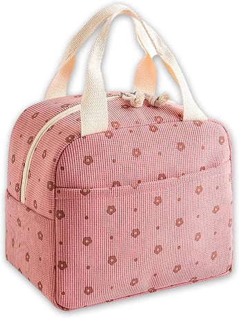Cooler Bags - Lunch Bag - Handle Strap - Cooler Bag - Lunch Bag - Insulated Cooler Bag - Picnic Bag - 25.5*21*17cm - Suitable for work, office, travel and picnics（Pink）