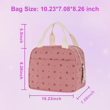 Cooler Bags - Lunch Bag - Handle Strap - Cooler Bag - Lunch Bag - Insulated Cooler Bag - Picnic Bag - 25.5*21*17cm - Suitable for work, office, travel and picnics（Pink）