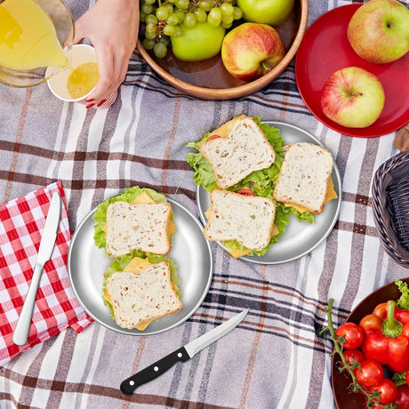 2 Person Cutlery Set (10-piece) - Camping Set for 2 People - Spoons, Knives, Forks, Steak Knives - 10 Pieces Stainless Steel Cutlery - Including Carrying Bag - For Picnic & Travel - Silver
