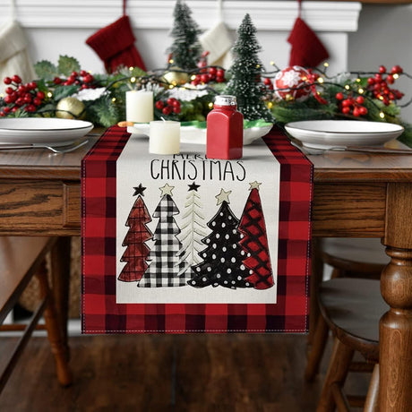 Table Runner - Christmas Table Runner - Christmas Decorations - Christmas Table Runner 33x183 cm - Christmas Table Decorations - Christmas Decorations 2024 - Christmas Decorations (Christmas Red)