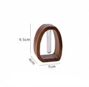 Vase - Solid Wood Vase - Desk Plant Growing Rack - Made of Wood and Bamboo - Enhances the modern decor of your home and office environment (S: 9.5*7*4 cm)