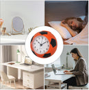 Football Alarm Clock - Silent Non-Ticking Desk Clock | Kids Bedside Clock | Cute football design, easy-to-read analog display, perfect for kids' bedrooms, great birthday gift for boys and girls - Orange