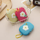 Storage Bag - Cute Mesh - Flowers - Keychain Wallet - Headphone Bag - Pendant Storage Bag - Multifunctional - Yellow