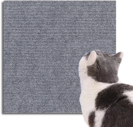 Premium Cat Scratching Mat - Couch Cushions - Strong adhesion, for ultimate fun for your cat - Protects your furniture, lets your cat have fun (size: 30x30 cm, Gray, pack of two)