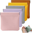 5pcs Lambskin Pocket Cosmetic Bag Makeup Pouch for Women Mini Makeup Bag Travel Storage -Waterproof Portable Squeeze Top Self-closing